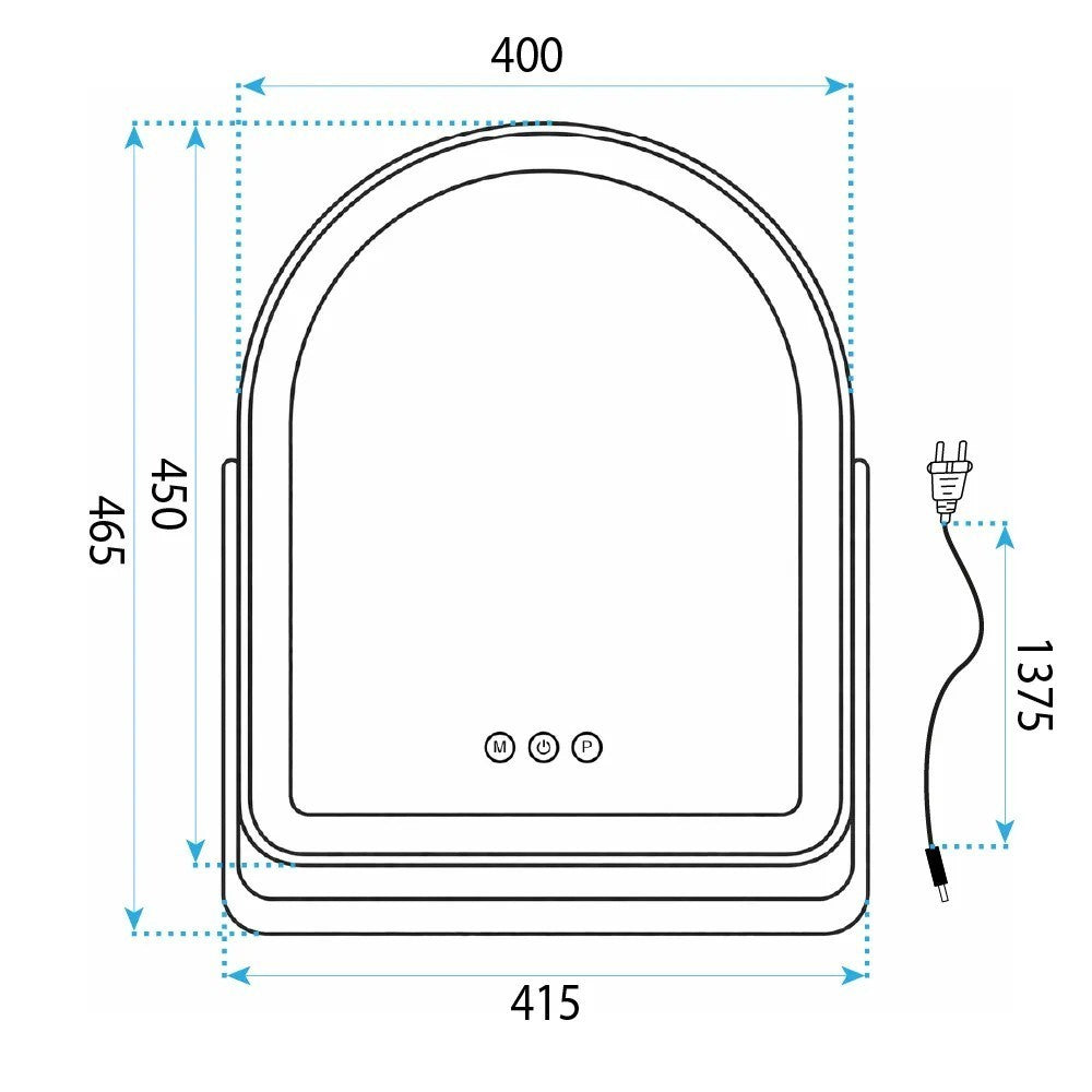 Lustro LED GLAM White 40x45cm  12