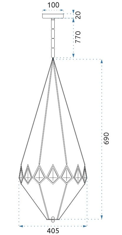 LAMPA WISZĄCA KRYSZTAŁOWA DIAMENT APP767-3CP  9