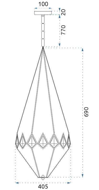 LAMPA WISZĄCA KRYSZTAŁOWA DIAMENT APP767-3CP