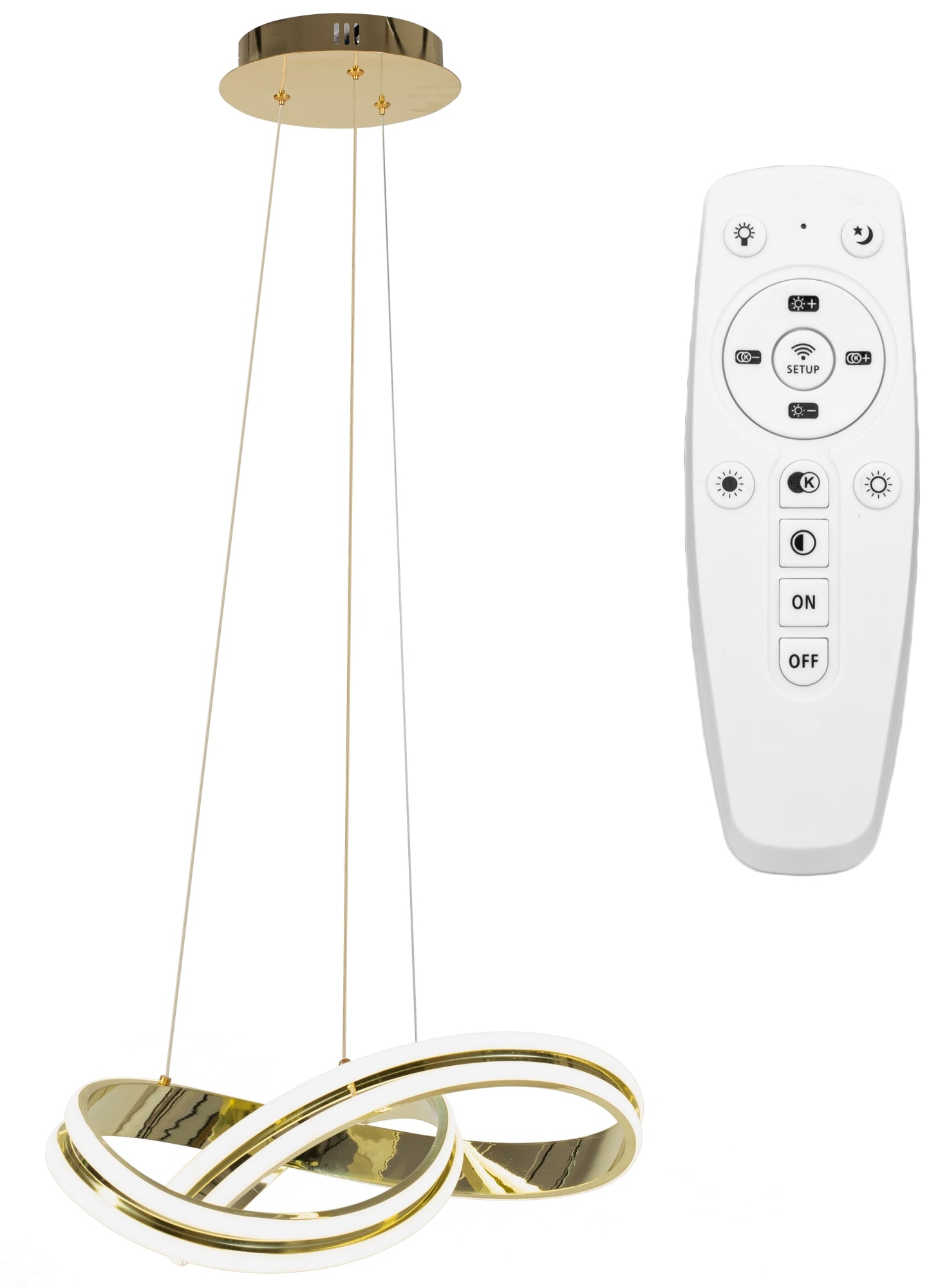 Lampa sufitowa nowoczesna LED + PILOT APP818-CP  Złota  1