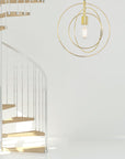 Lampa Sufitowa Metalowa Pierścieniowa APP286-1CP Złota