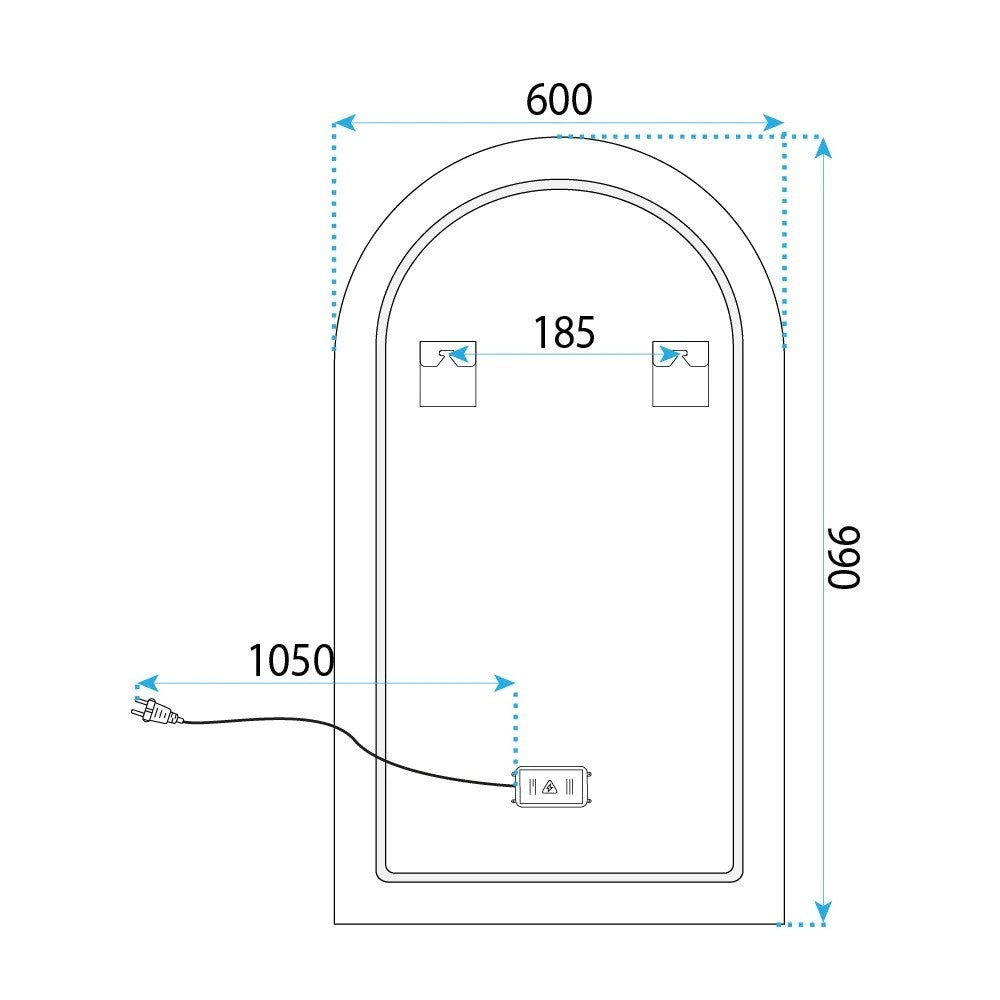 Lustro ścienne LED 90x60cm TOP-1  12