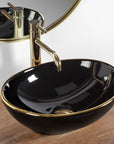 Umywalka nablatowa Rea Sofia Black Gold Edge