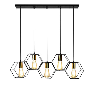 Lampa Wisząca APP1133-5CP Czarno Złota
