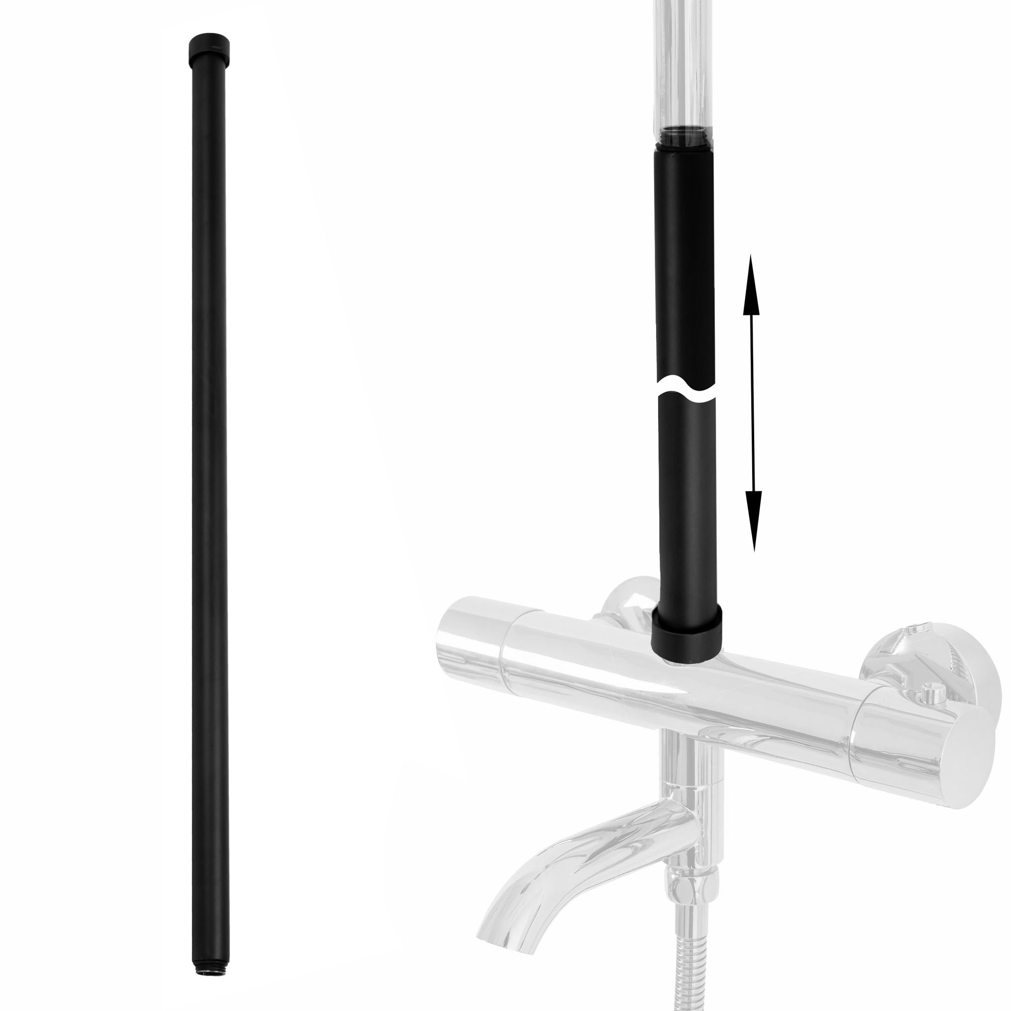 Przedłużka do zestawu wannowo-prysznicowego CZARNY 60cm