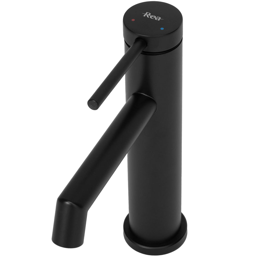 Bateria umywalkowa Rea Foss czarna niska black mat
