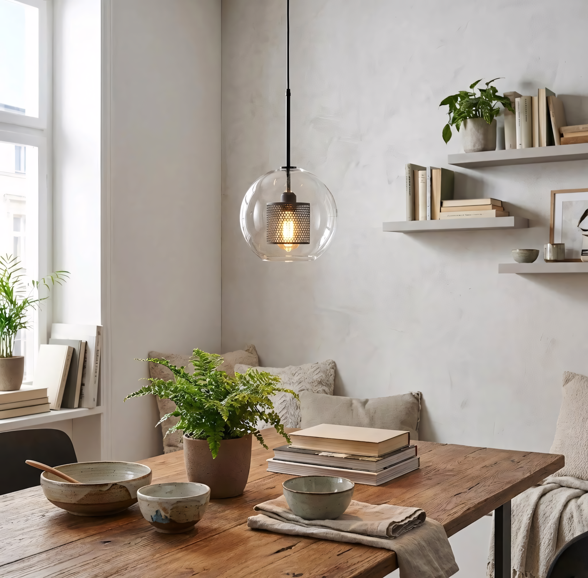 Lampa wisząca szklana loft APP557-1CP 20cm czarna  3