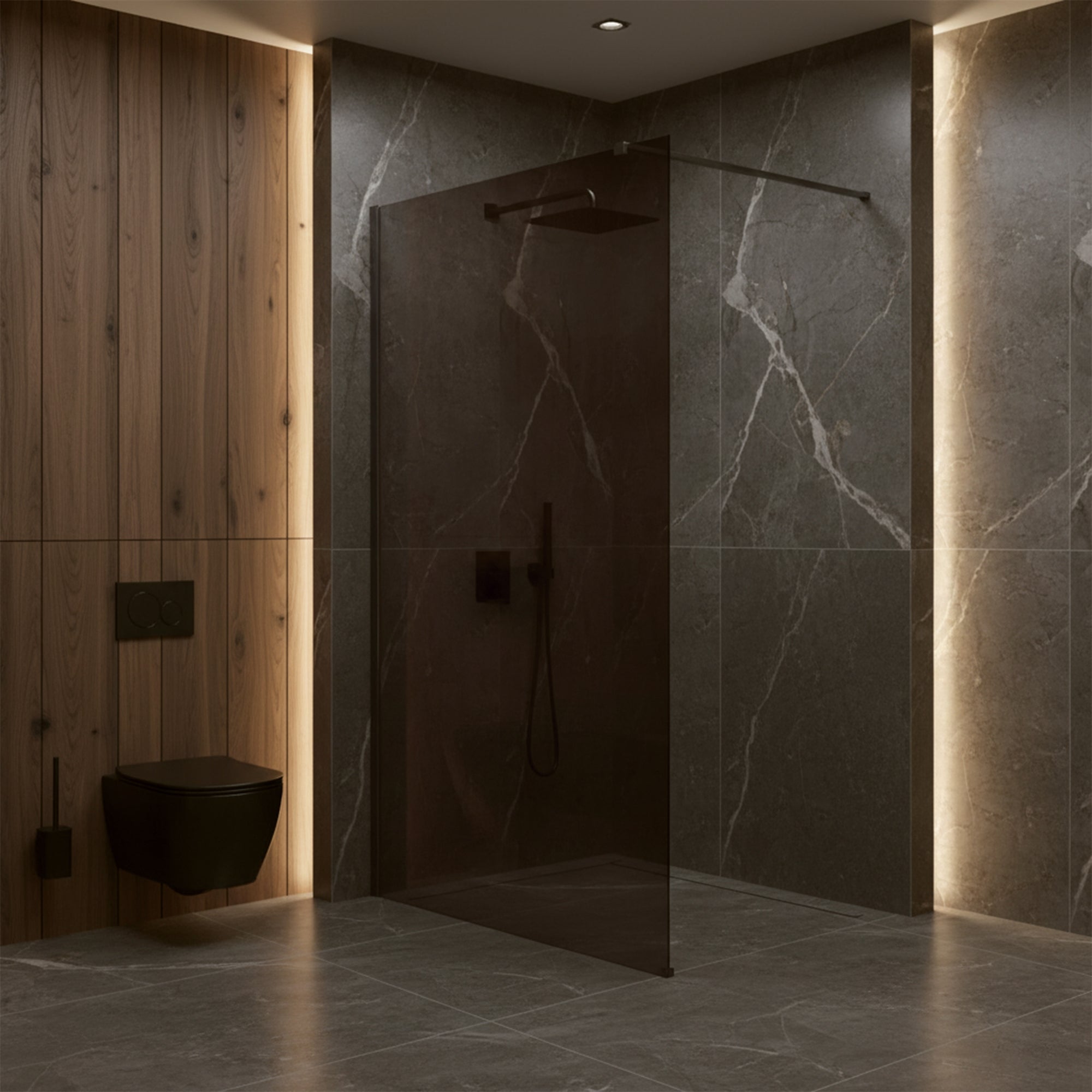 Kabina prysznicowa Walk-In Rea Flexi Brown / Tytan 80  5