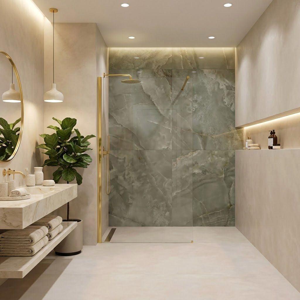 Kabina prysznicowa Walk-In Rea Flexi Transparent / Gold 90  4