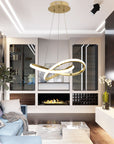 Lampa Sufitowa Wisząca Ring Nowoczesna LED + Pilot APP390-CP Złota