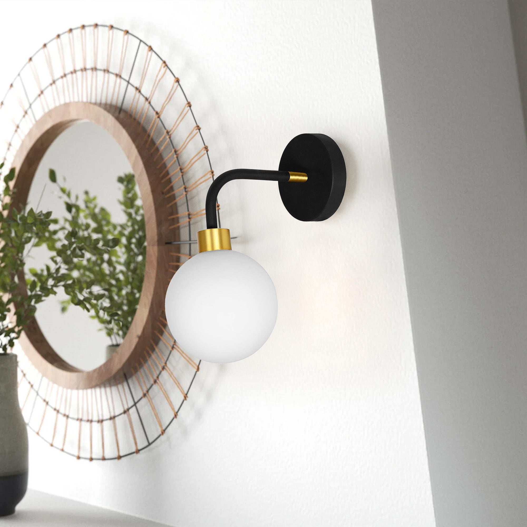 LAMPA ŚCIENNA KINKIET APP1301-1W Czarno Złota  4