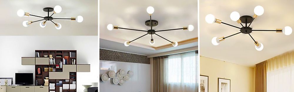Lampa Pająk 6 APP501-6C Czarna
