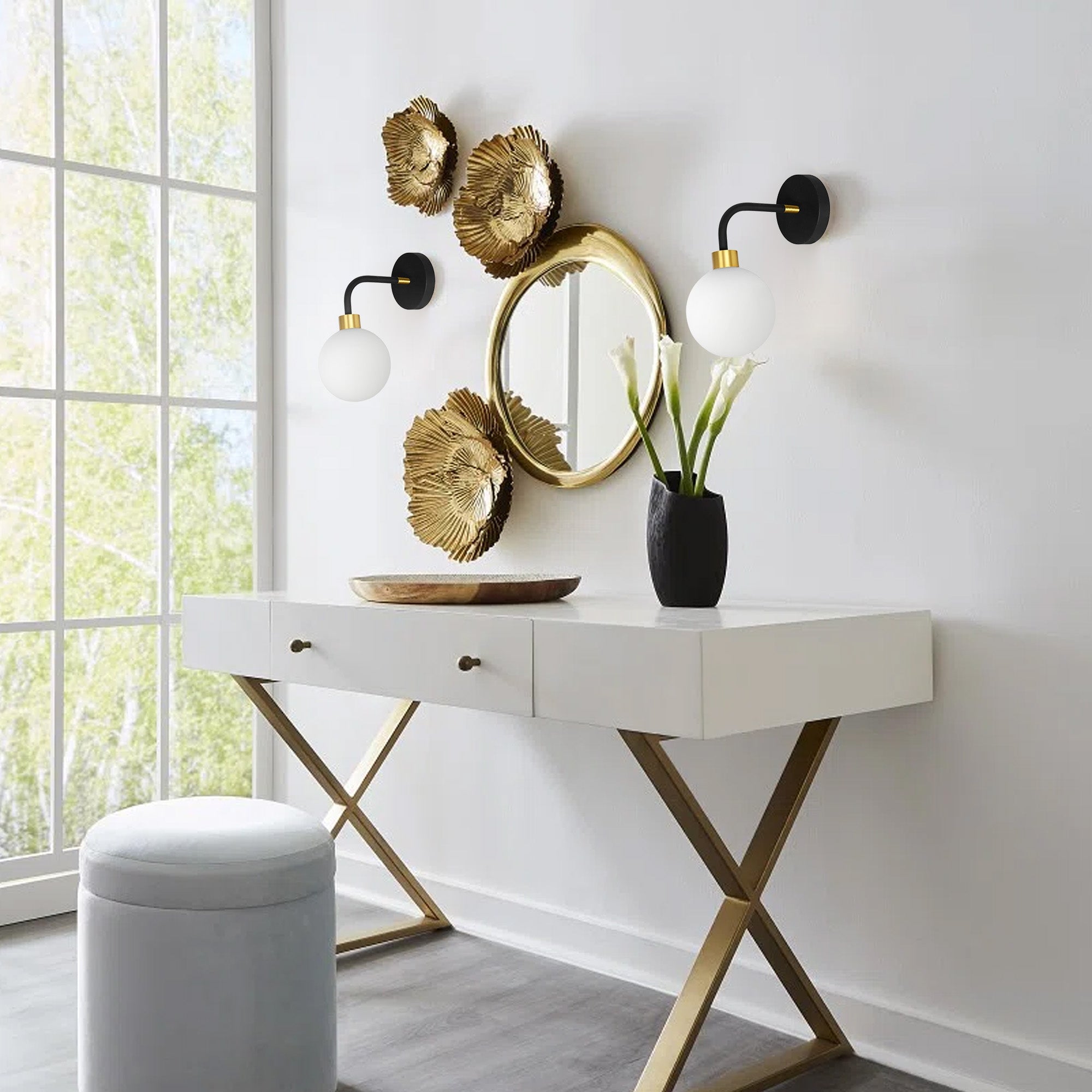 LAMPA ŚCIENNA KINKIET APP1301-1W Czarno Złota  5