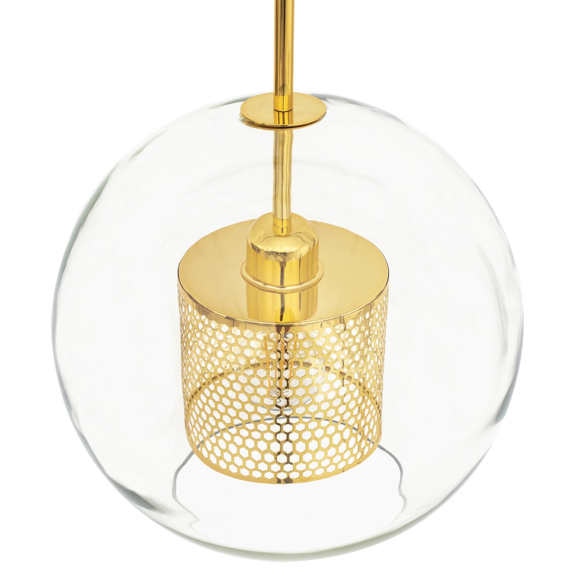 Lampa wisząca szklana loft APP556-1CP 30cm ZŁOTa  7