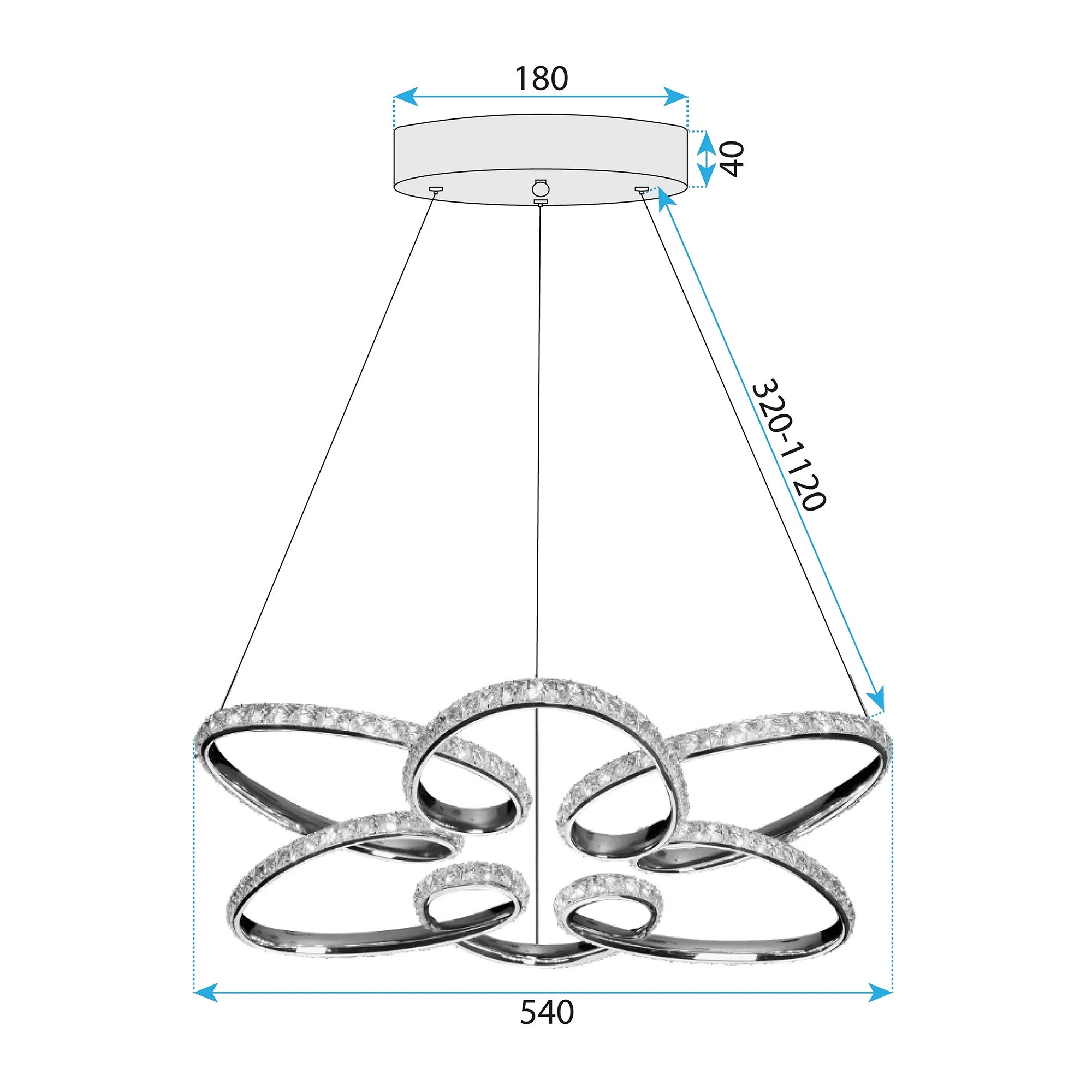 Lampa Wisząca Led G001-cp Złota  7