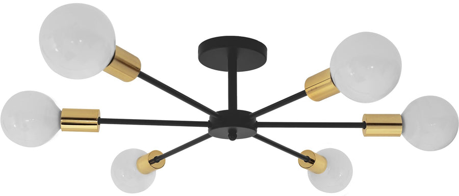 Lampa Pająk 6 APP501-6C Czarna