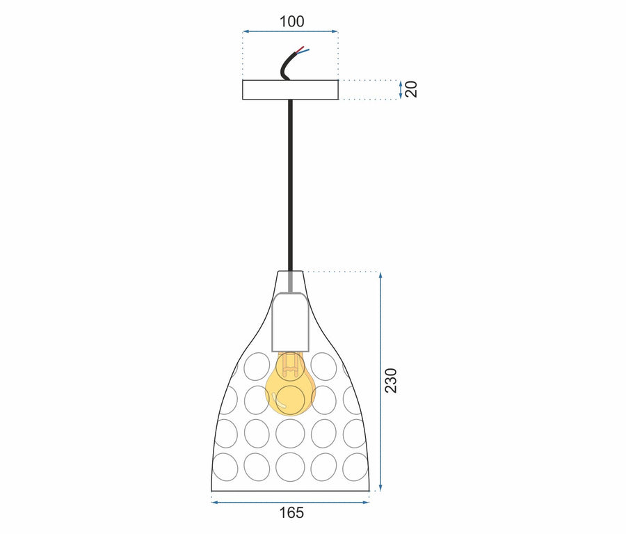 Lampa wisząca lustrzana APP278-1CP SREBRNA