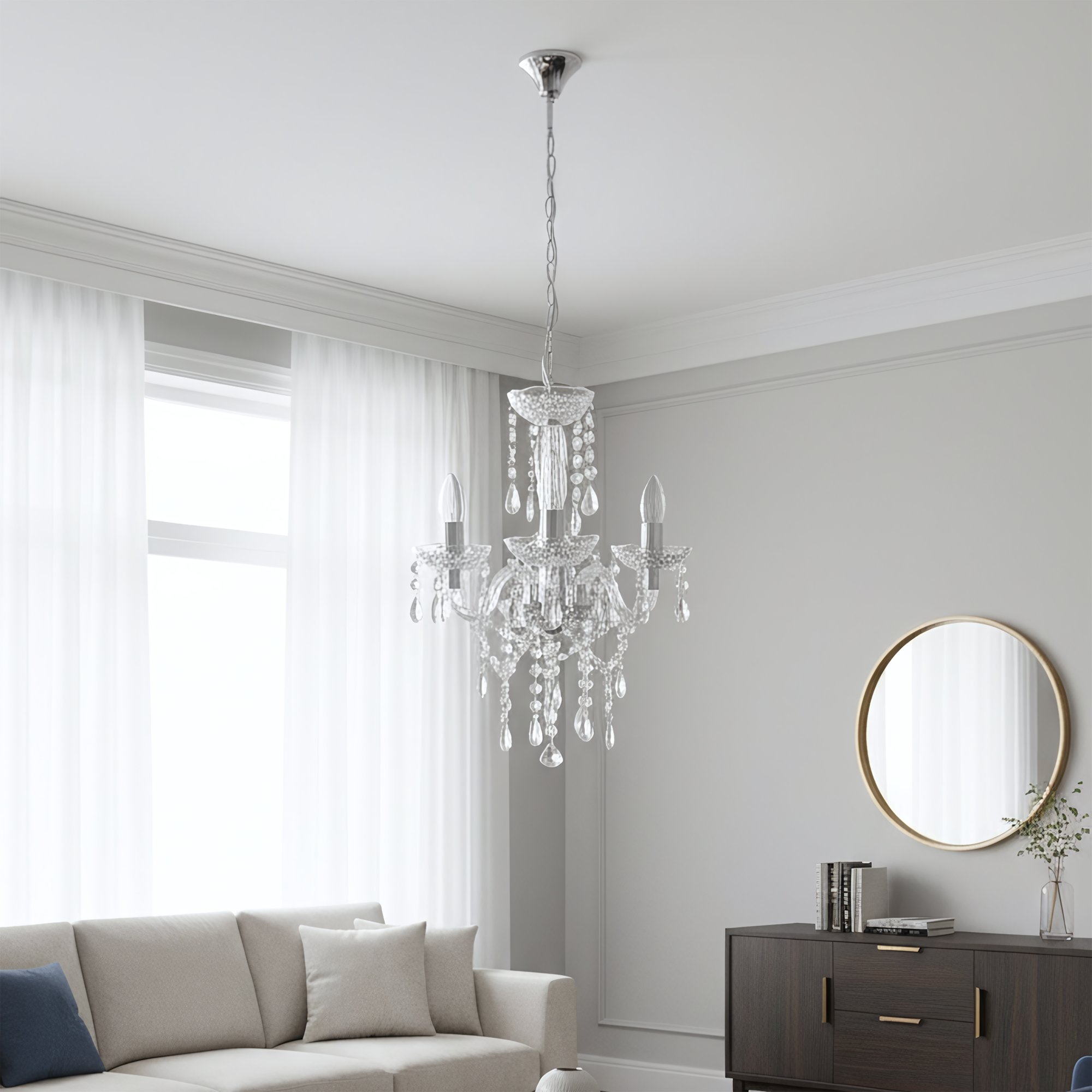 Lampa Sufitowa Wisząca Ebt006-3cp Transparent  4