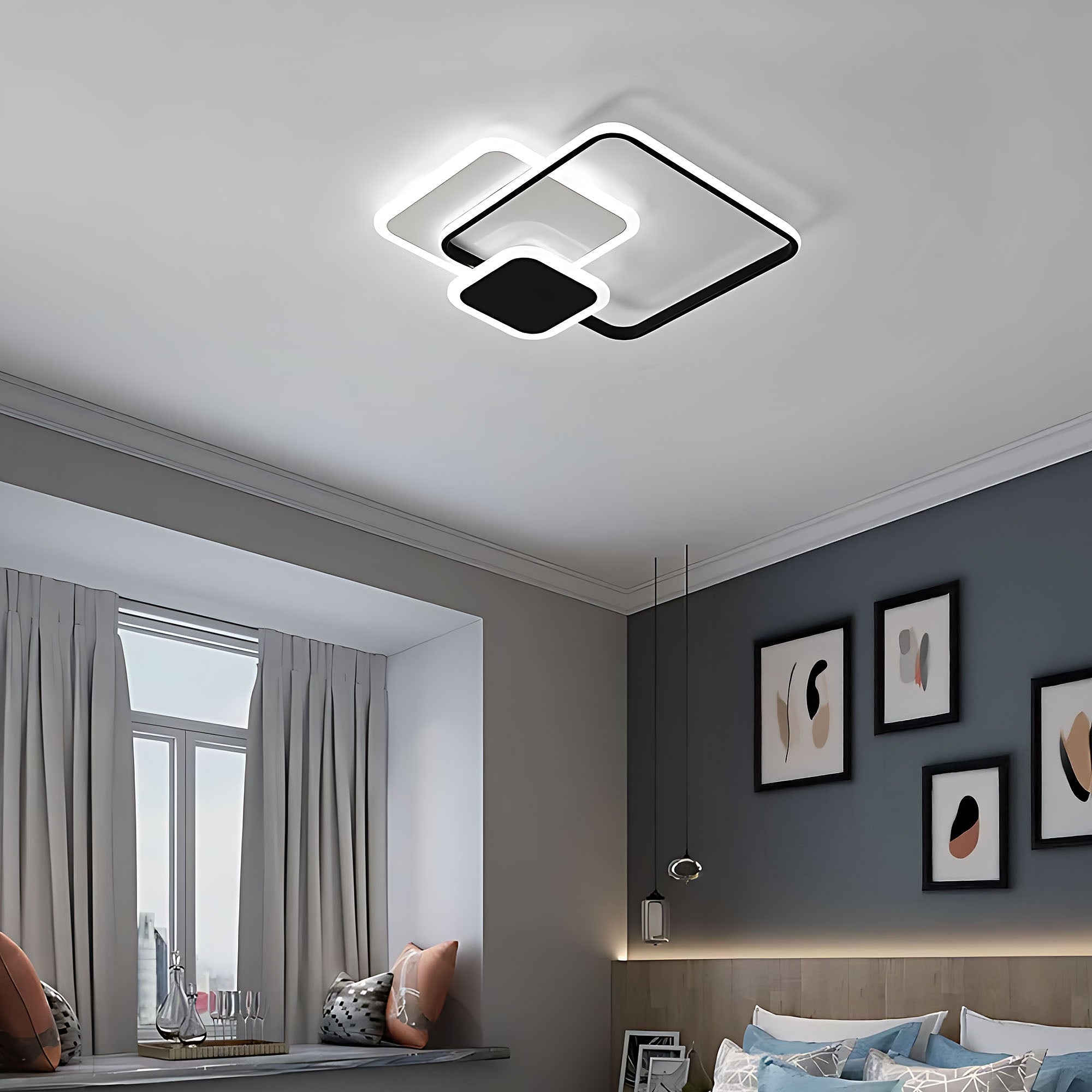 Lampa Sufitowa Lhj079-c Plafon Led Czarna  8