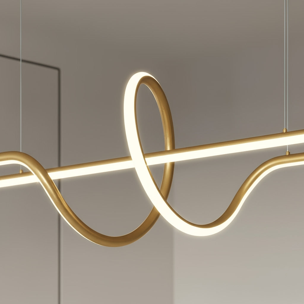 Lampa Sufitowa Wisząca Led Lhj038-cp Złota Szczotkowana  6