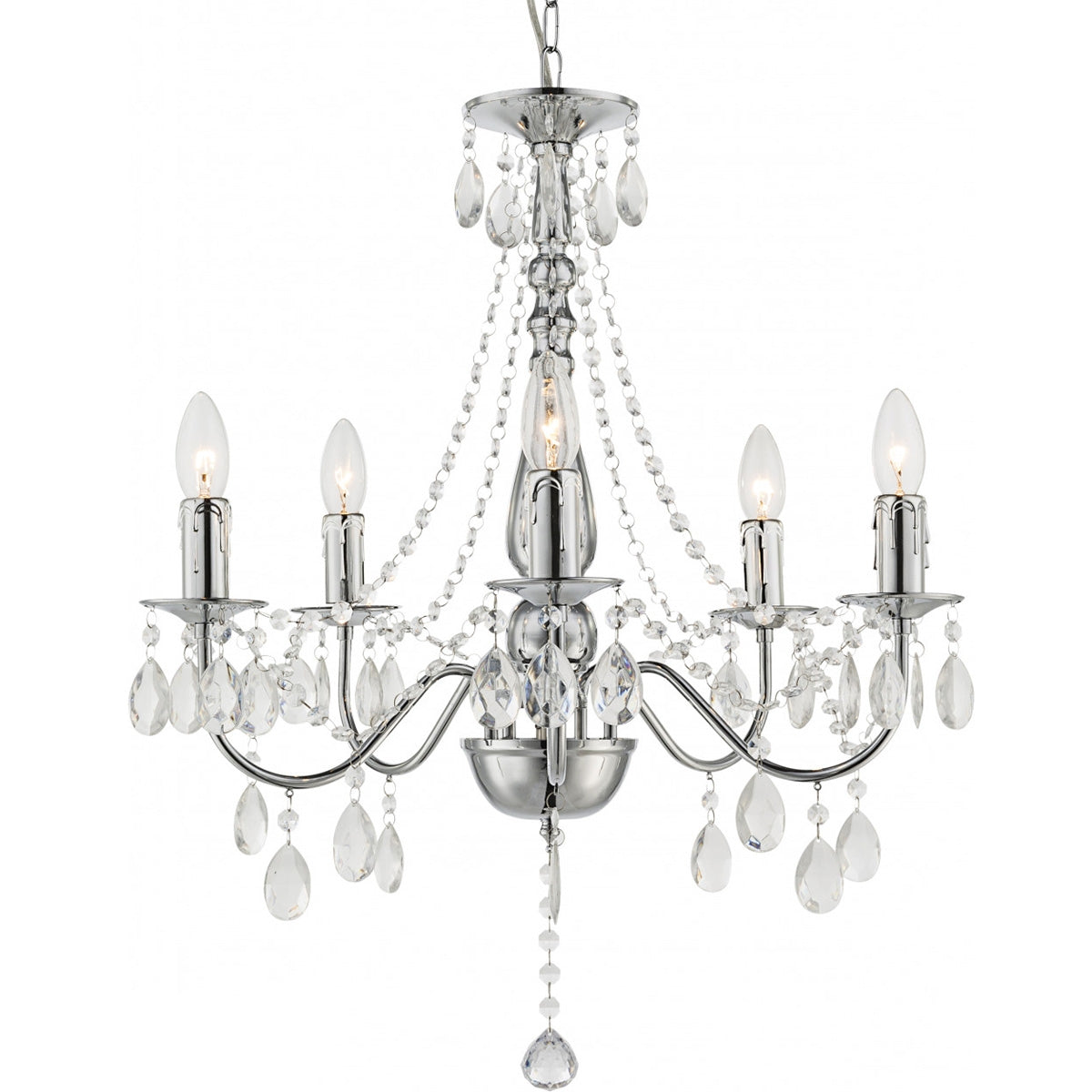 Lampa Sufitowa Wisząca Ebt014-5cp Chrom  8