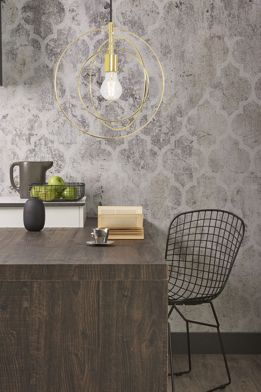 Lampa Sufitowa Metalowa Pierścieniowa APP286-1CP Złota