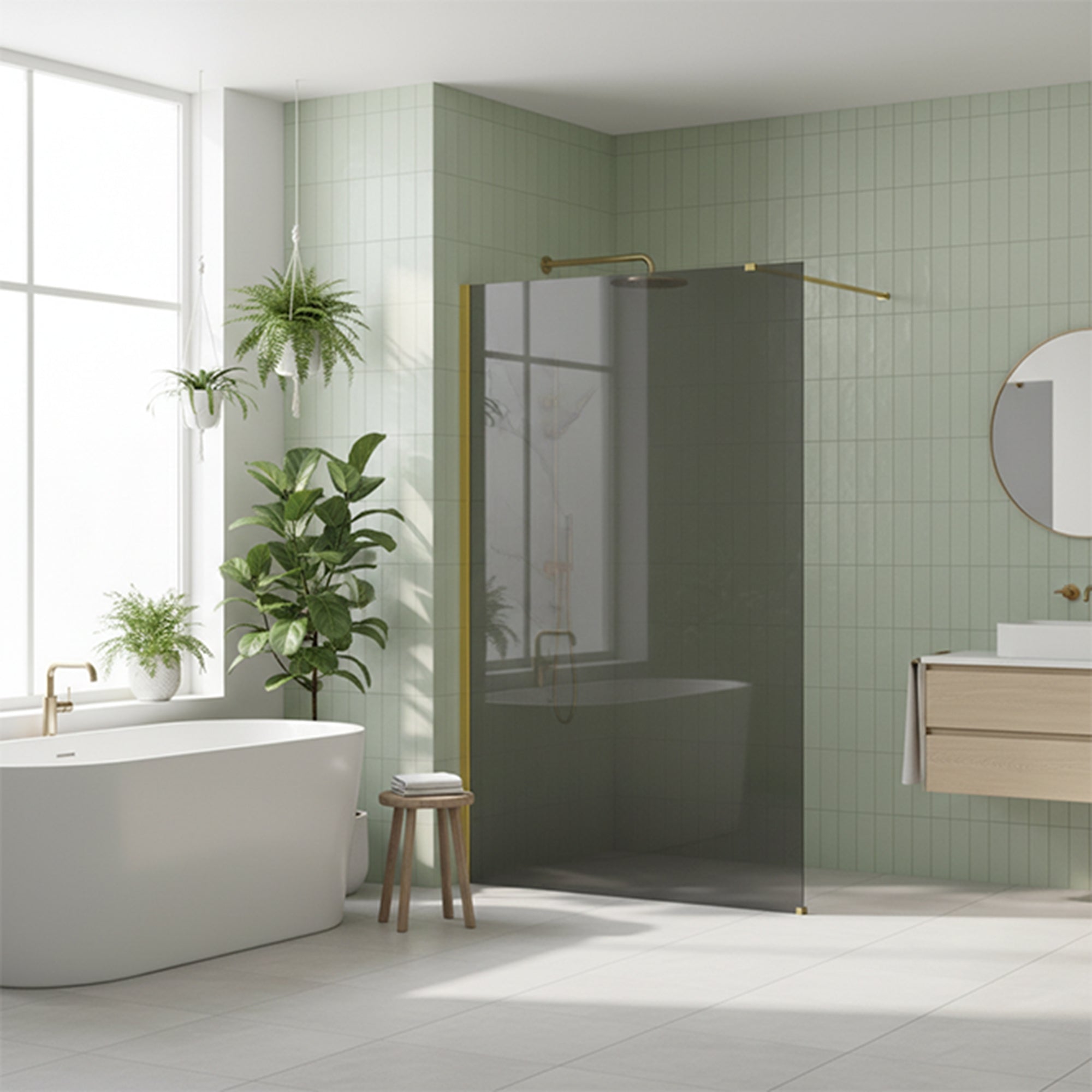 Kabina prysznicowa Walk-In Rea Flexi Grey / Gold 140  3