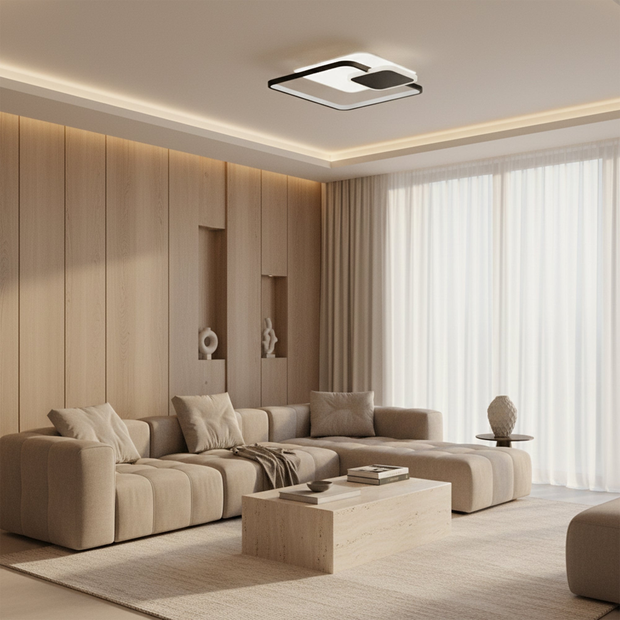 Lampa sufitowa APP1712-C plafon LED Czarna + pilot  3