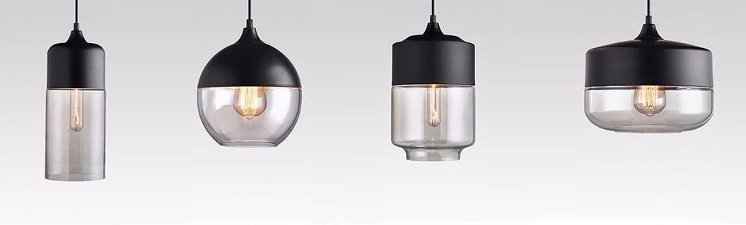 Lampa sufitowa wisząca szklana Zenit D Czarna