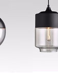 Lampa sufitowa wisząca szklana Zenit D Czarna