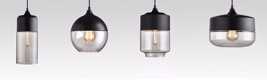 Lampa sufitowa wisząca szklana Zenit D Czarna