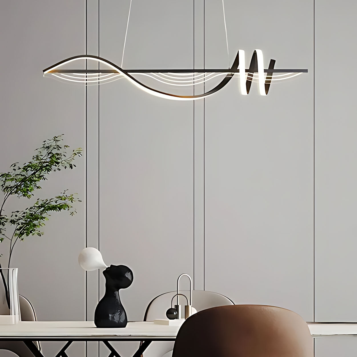 Lampa Wisząca Led Lhj041-cp 100 Cm Czarna  6
