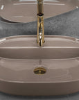Umywalka REA Aura 61 Beige Shiny  4