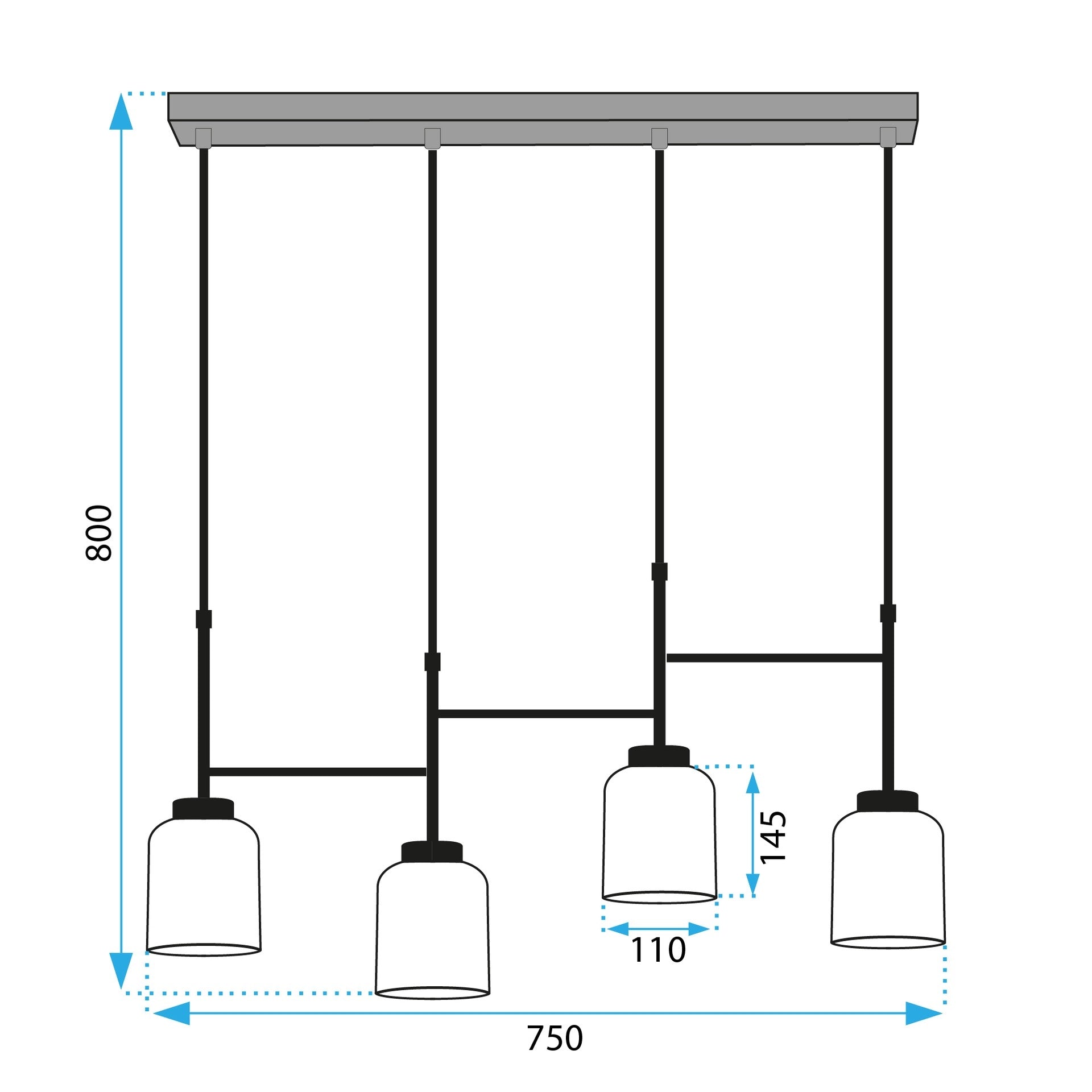 LAMPA SUFITOWA WISZĄCA APP1266-4CP  6