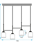 LAMPA SUFITOWA WISZĄCA APP1266-4CP  6