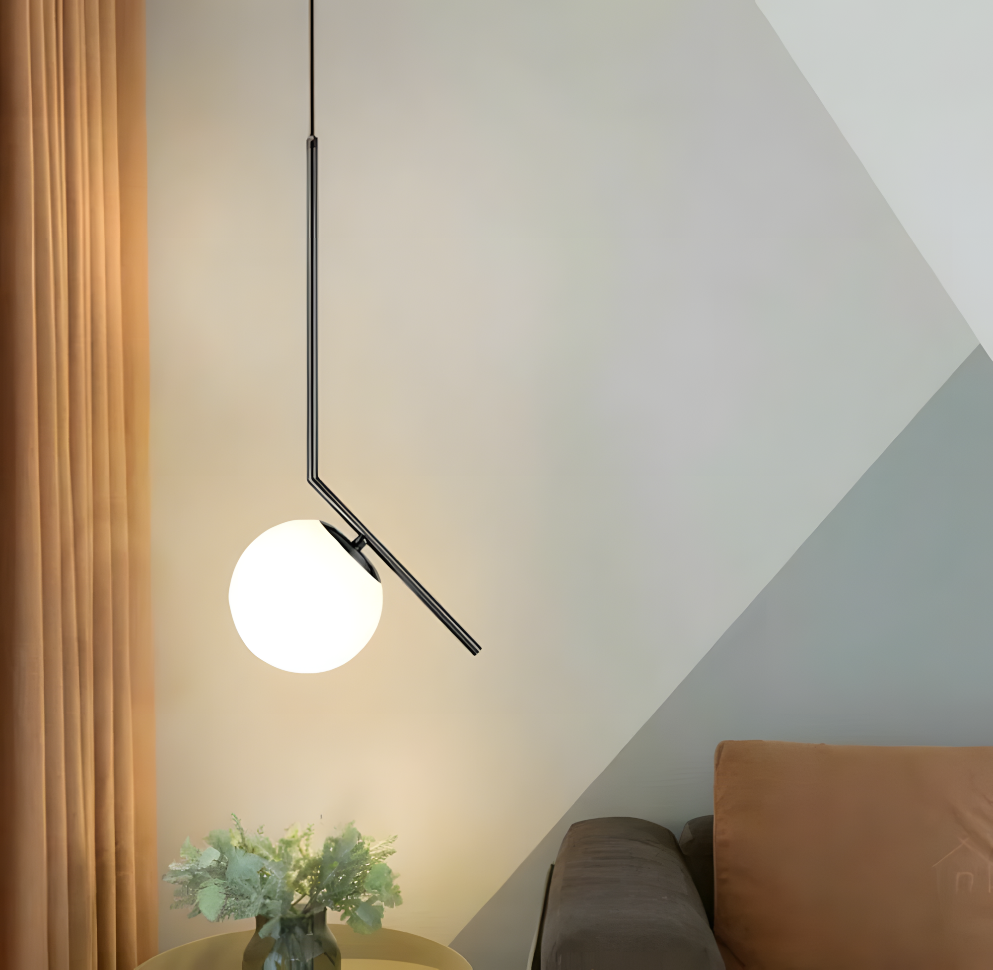 Lampa Sufitowa Wisząca Szklana Kula  G107-1W Czarna Biała  9