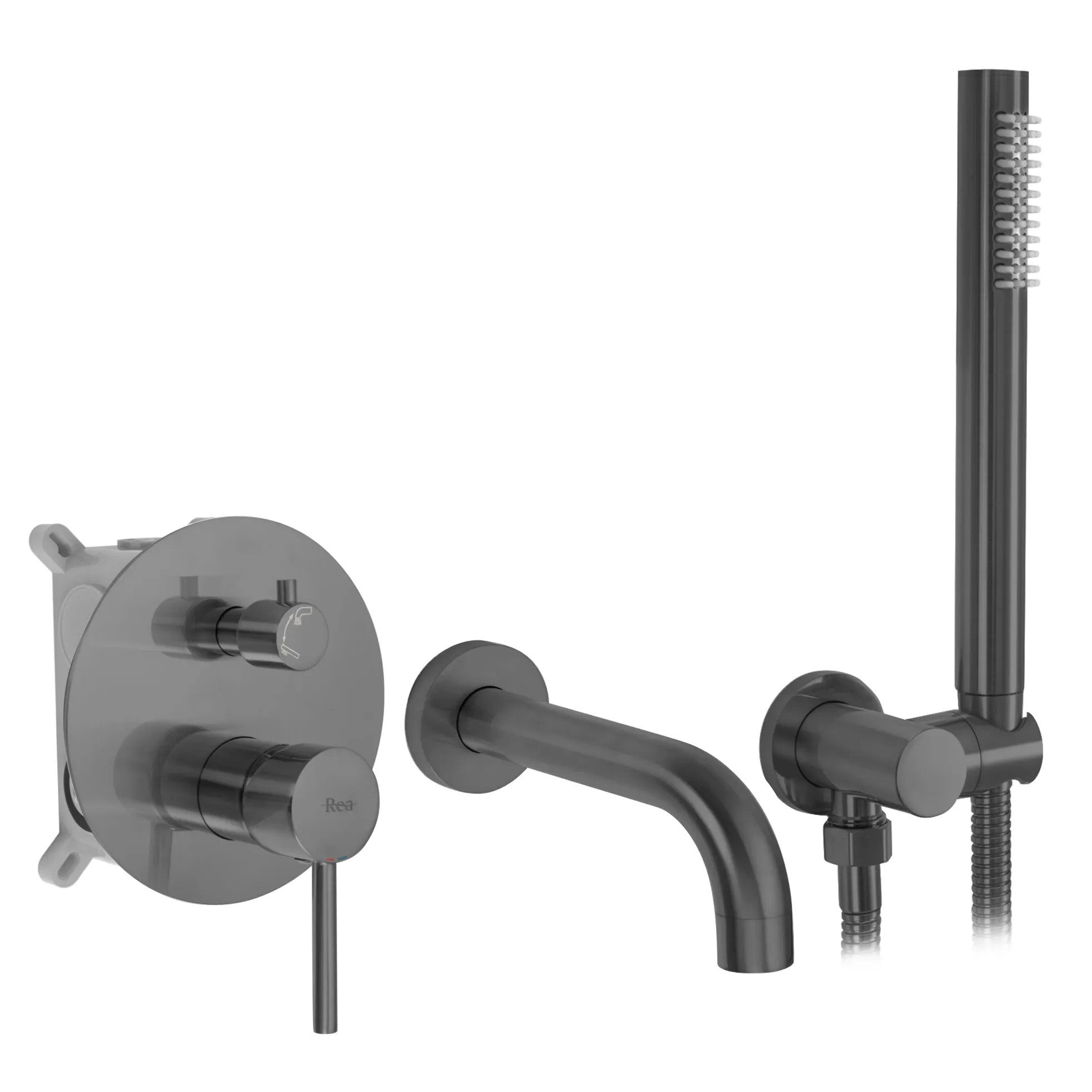 Bateria wannowa podtynkowa Rea Lungo Tytan + Box  1