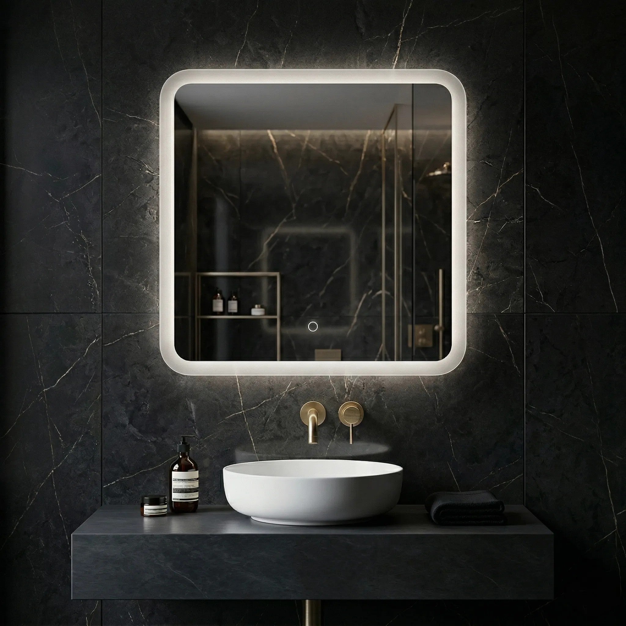 Lustro ścienne LED 70x70cm TOP-2  1