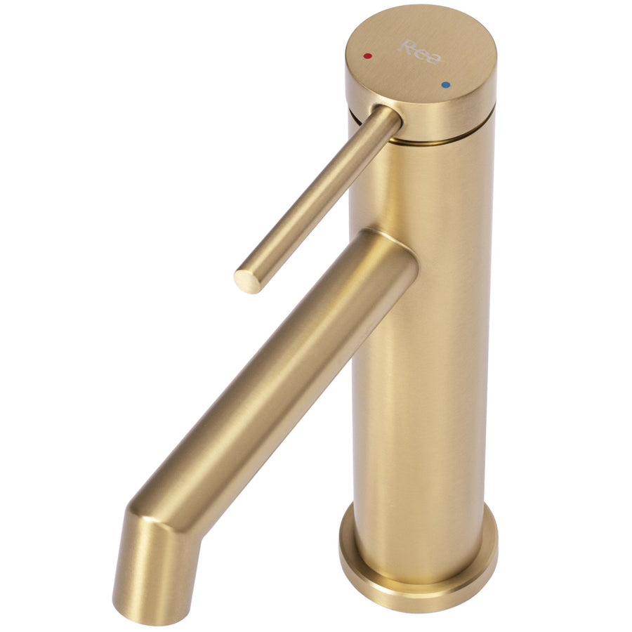 Bateria Umywalkowa Rea Foss złota szczotkowana niska gold brush