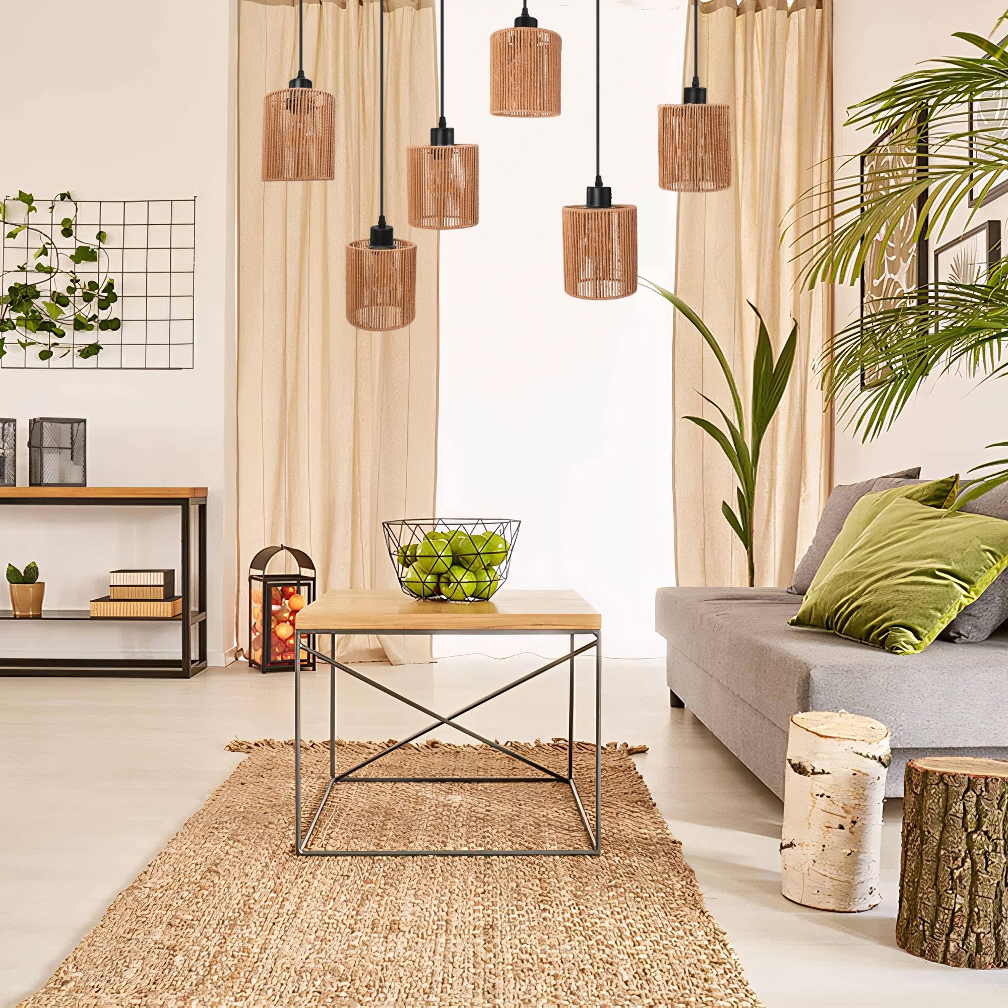 Lampa Sufitowa Wisząca APP1822-6CP Nature Black  6