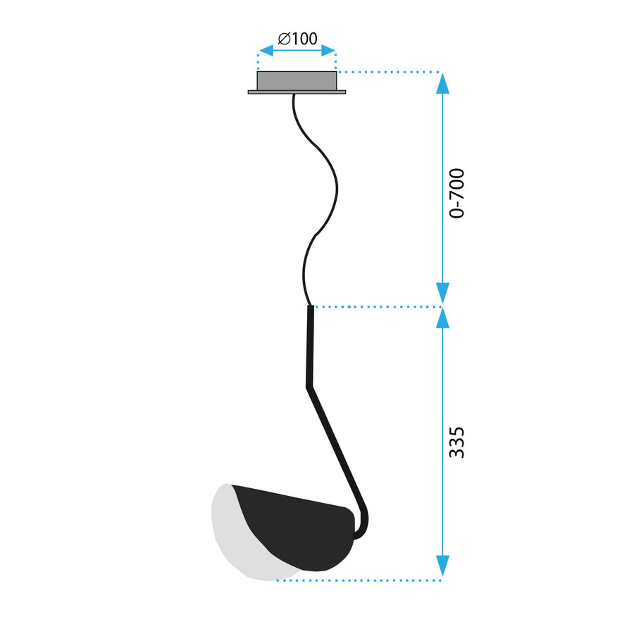 LAMPA SUFITOWA WISZĄCA APP1263-1CP BLACK