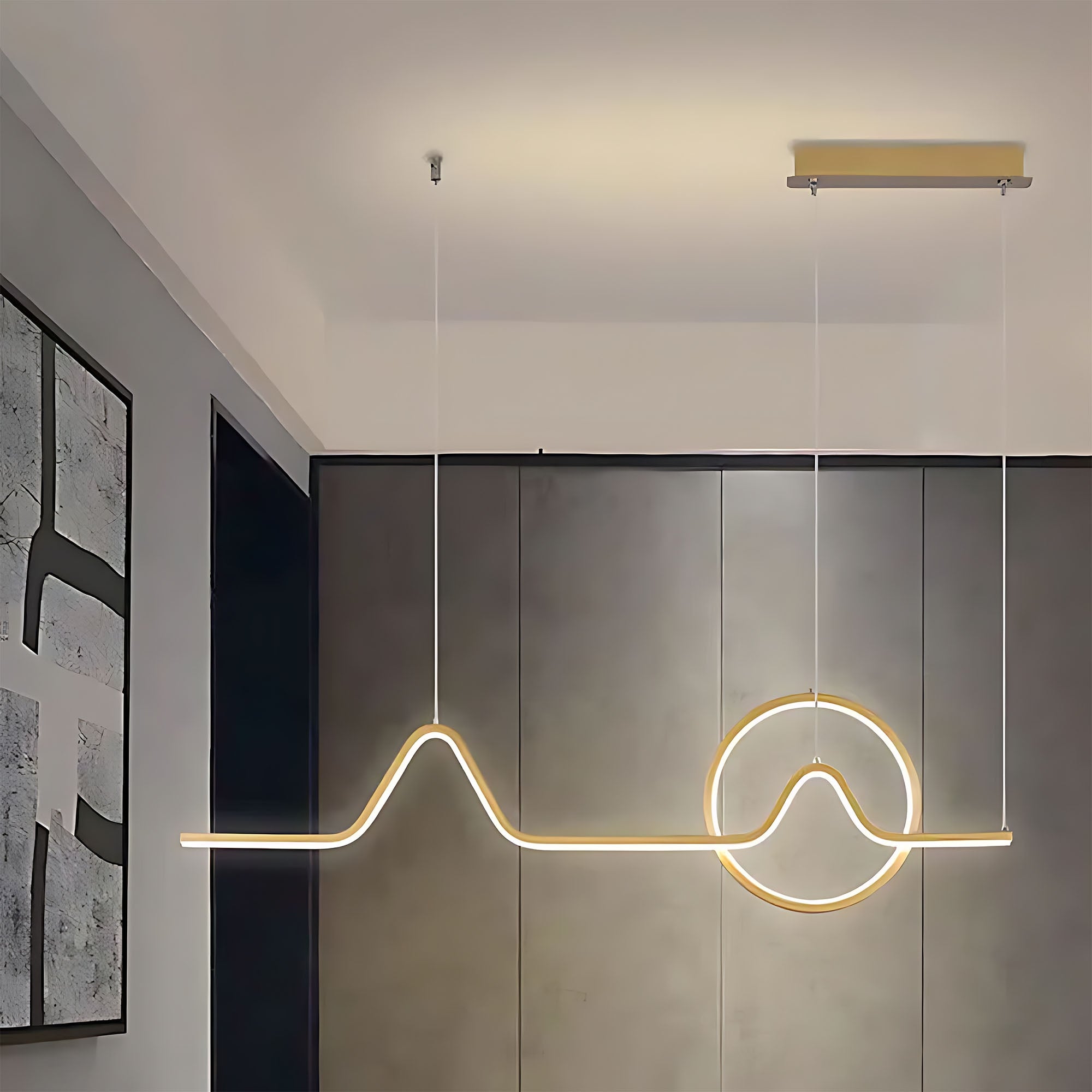 Lampa Wisząca Led Lhj022-cp 120 Cm Złota  11