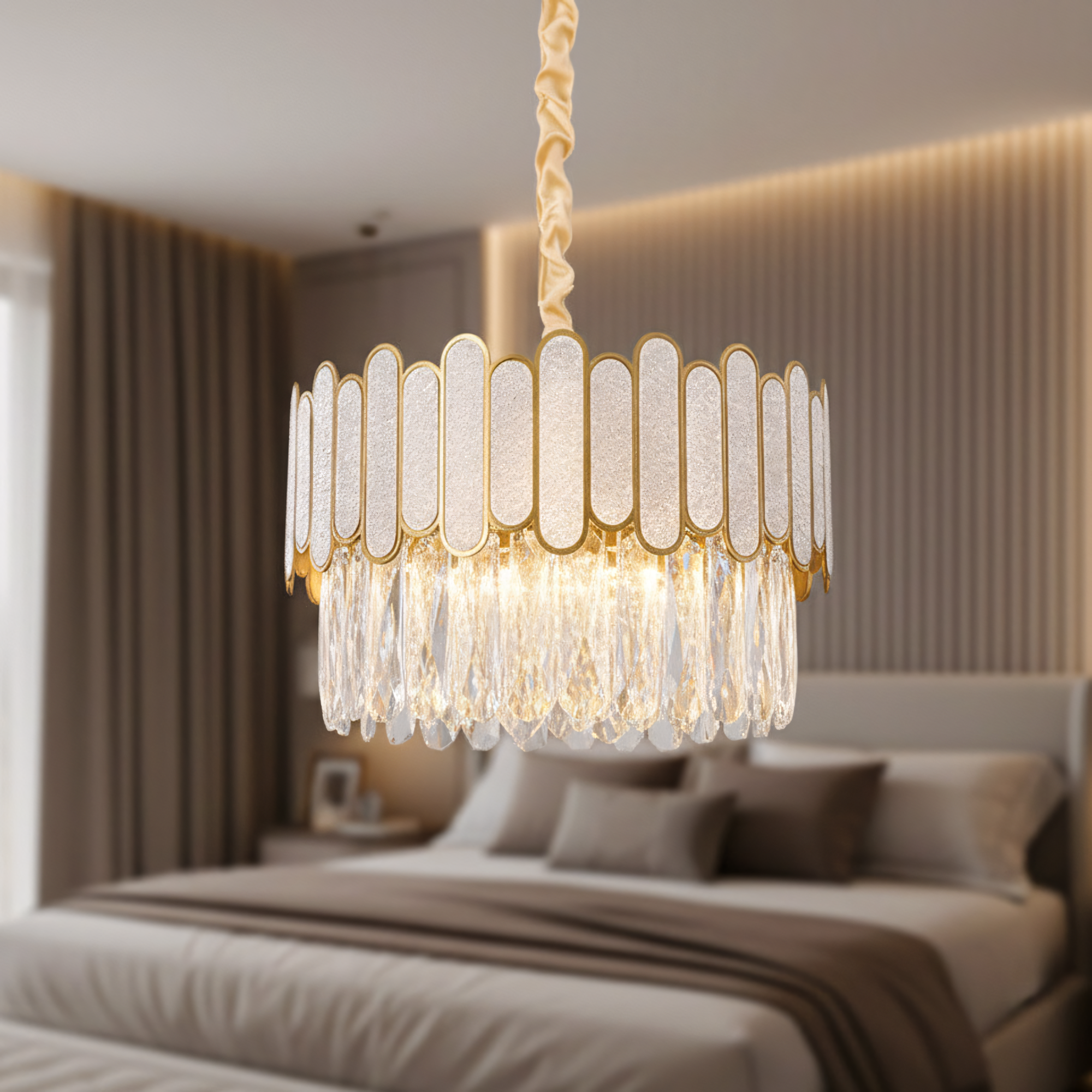 Lampa sufitowa wisząca APP1746-4CP 40 cm Złota  7