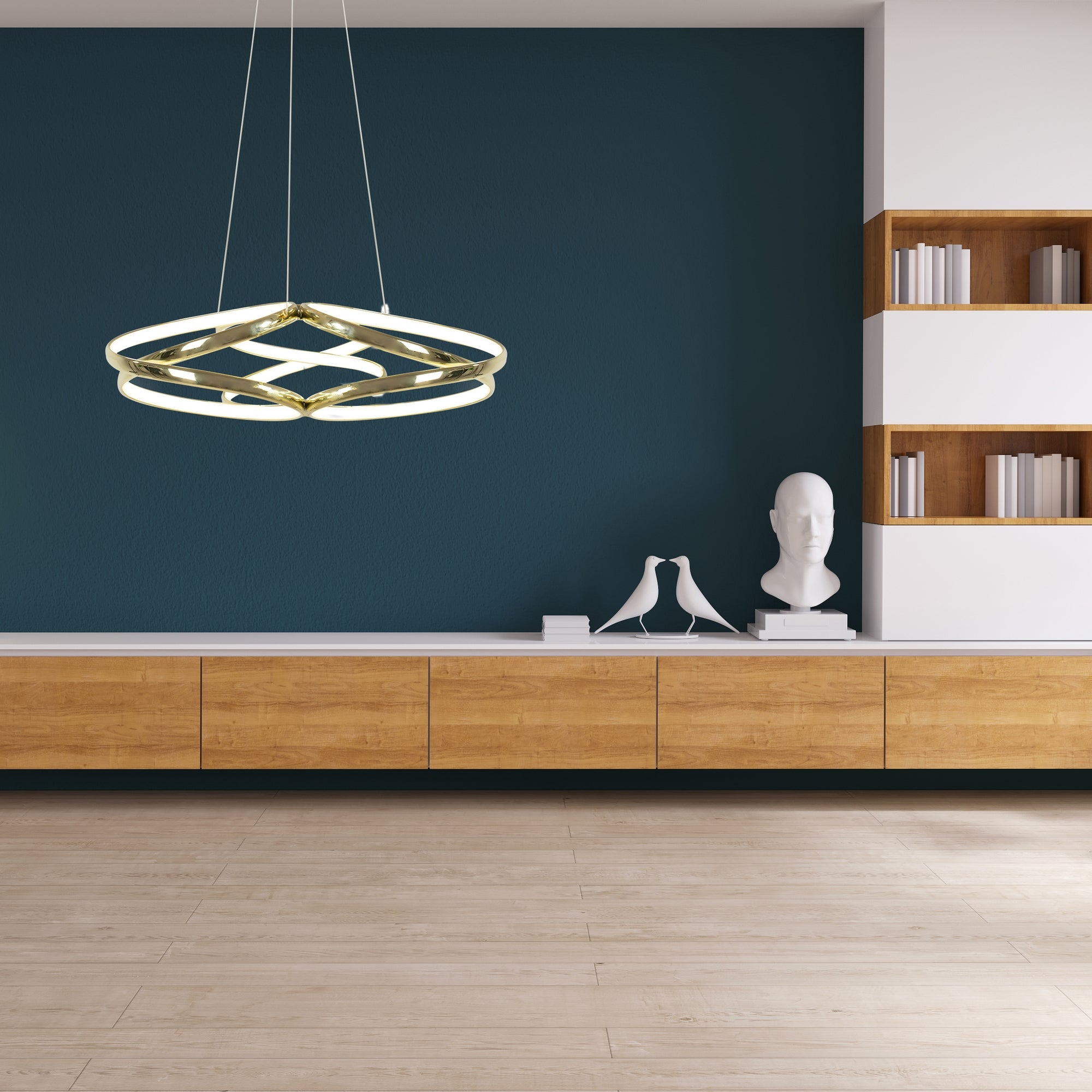 Lampa sufitowa nowoczesna LED + PILOT APP794-CP Flat  Złota  5