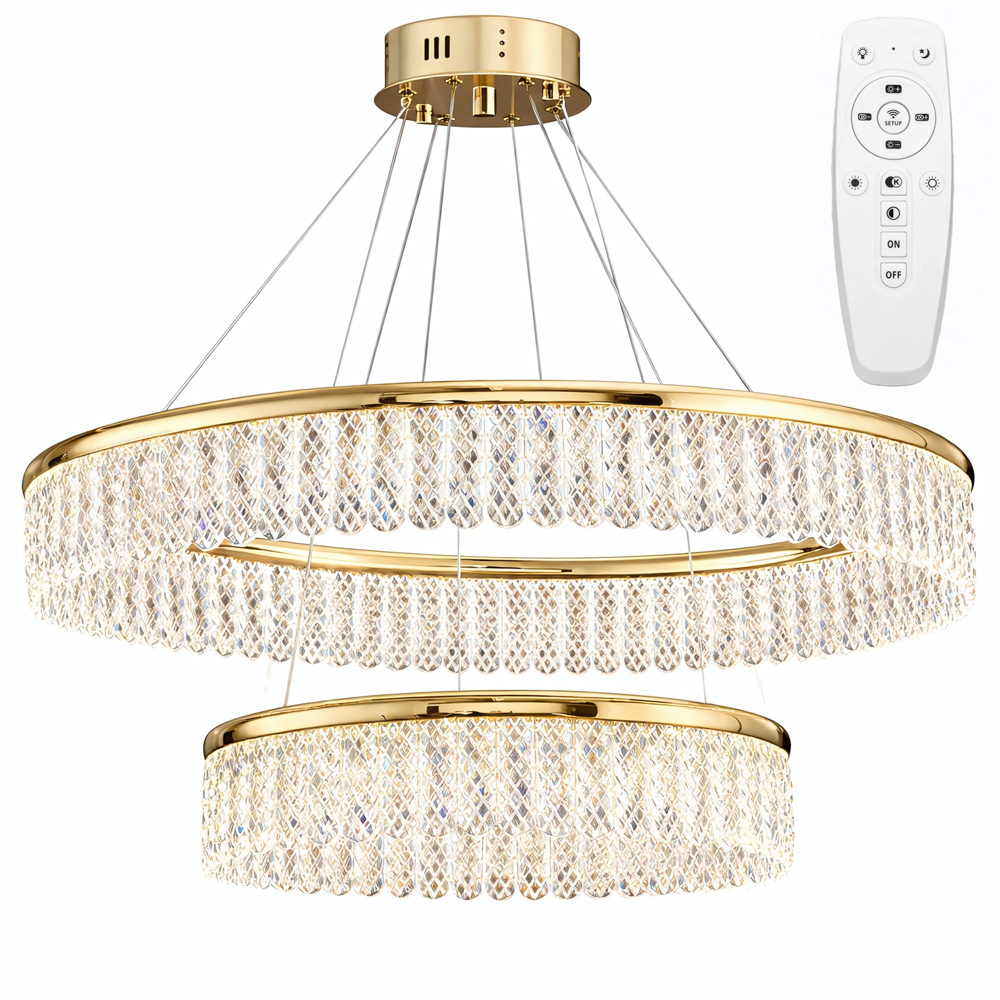 Lampa wisząca LED APP1750-CP Złota + Pilot  1