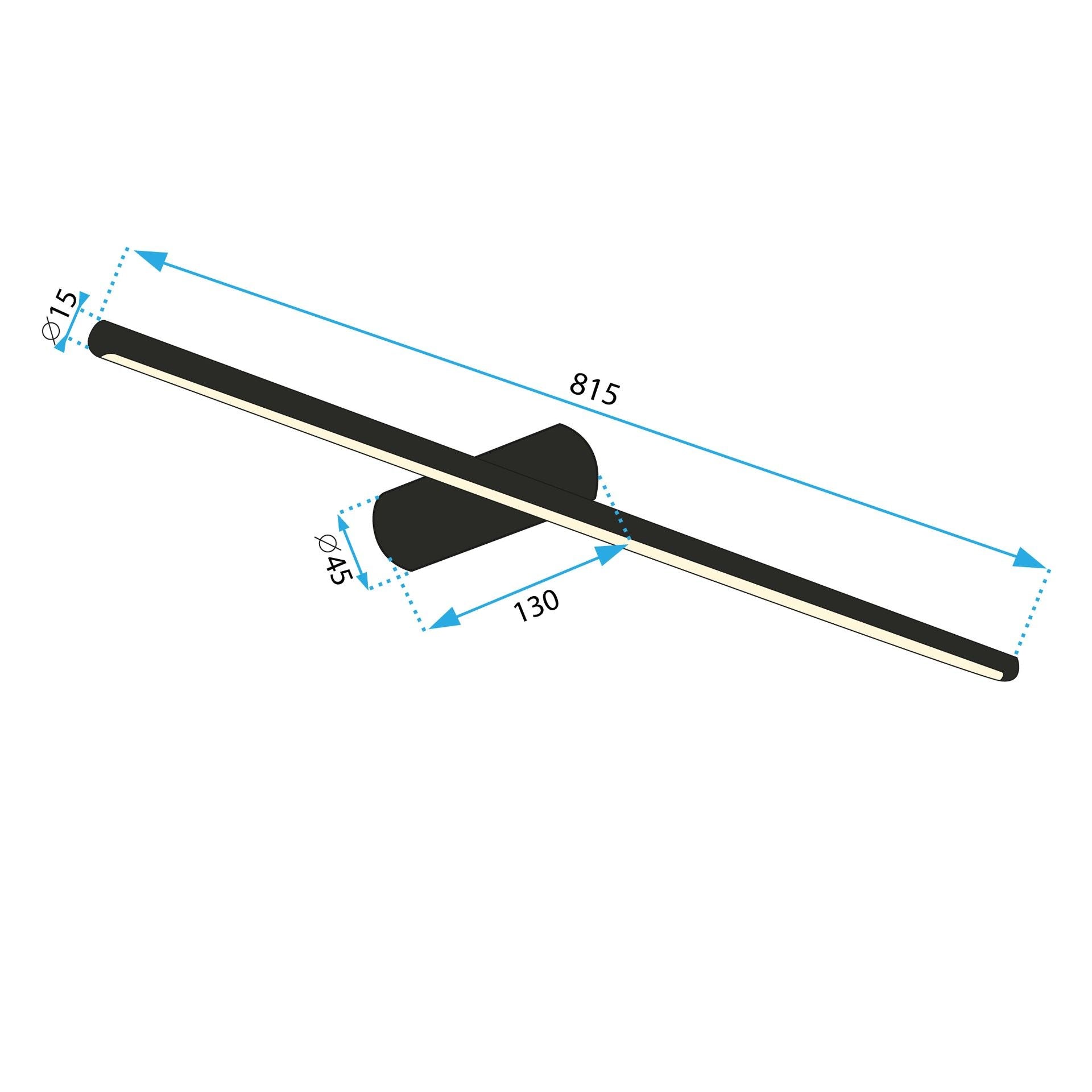KINKIET ŁAZIENKOWY LED 80CM APP1343-W Black