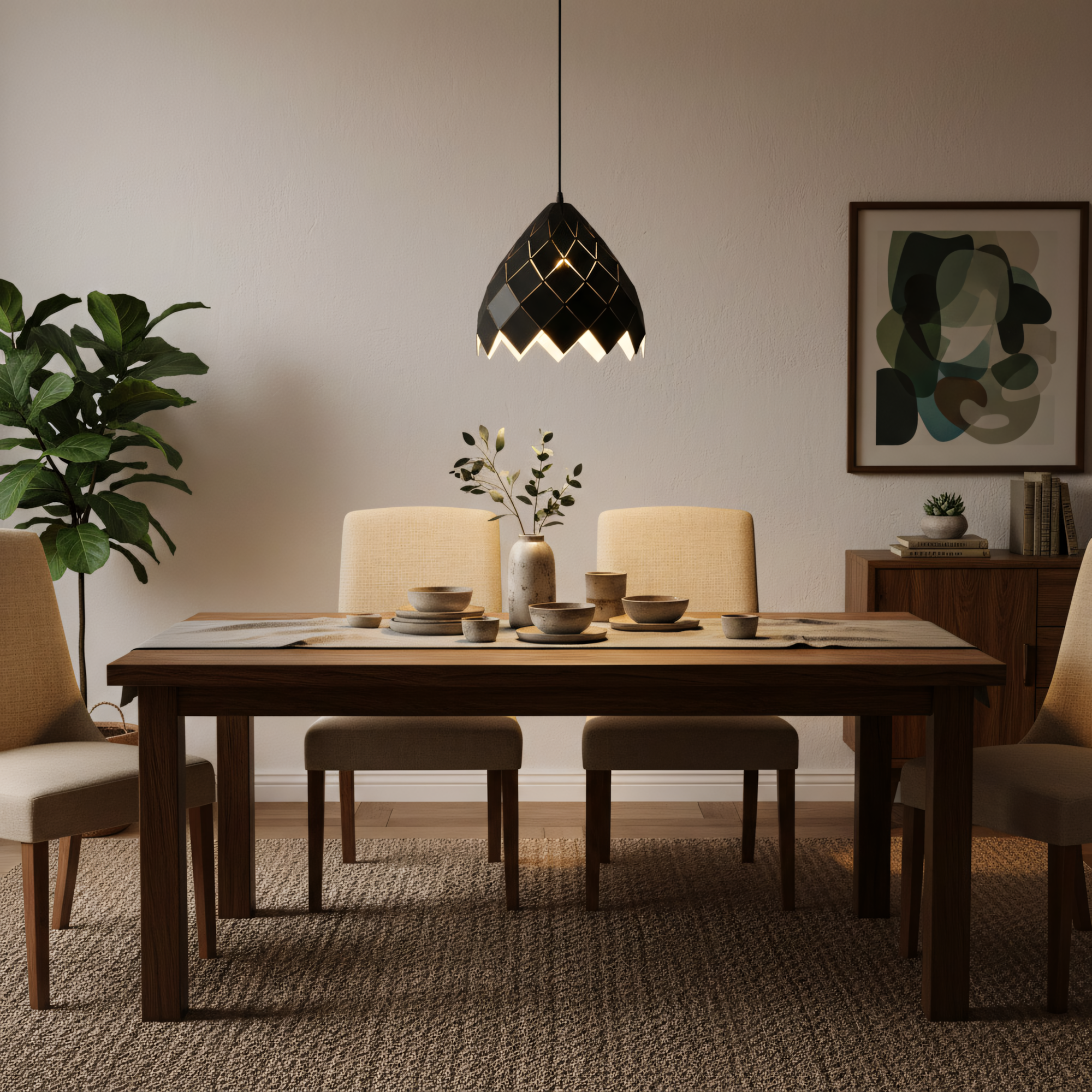 Lampa Sufitowa Wisząca Metalowa APP338-1CP Czarna  3