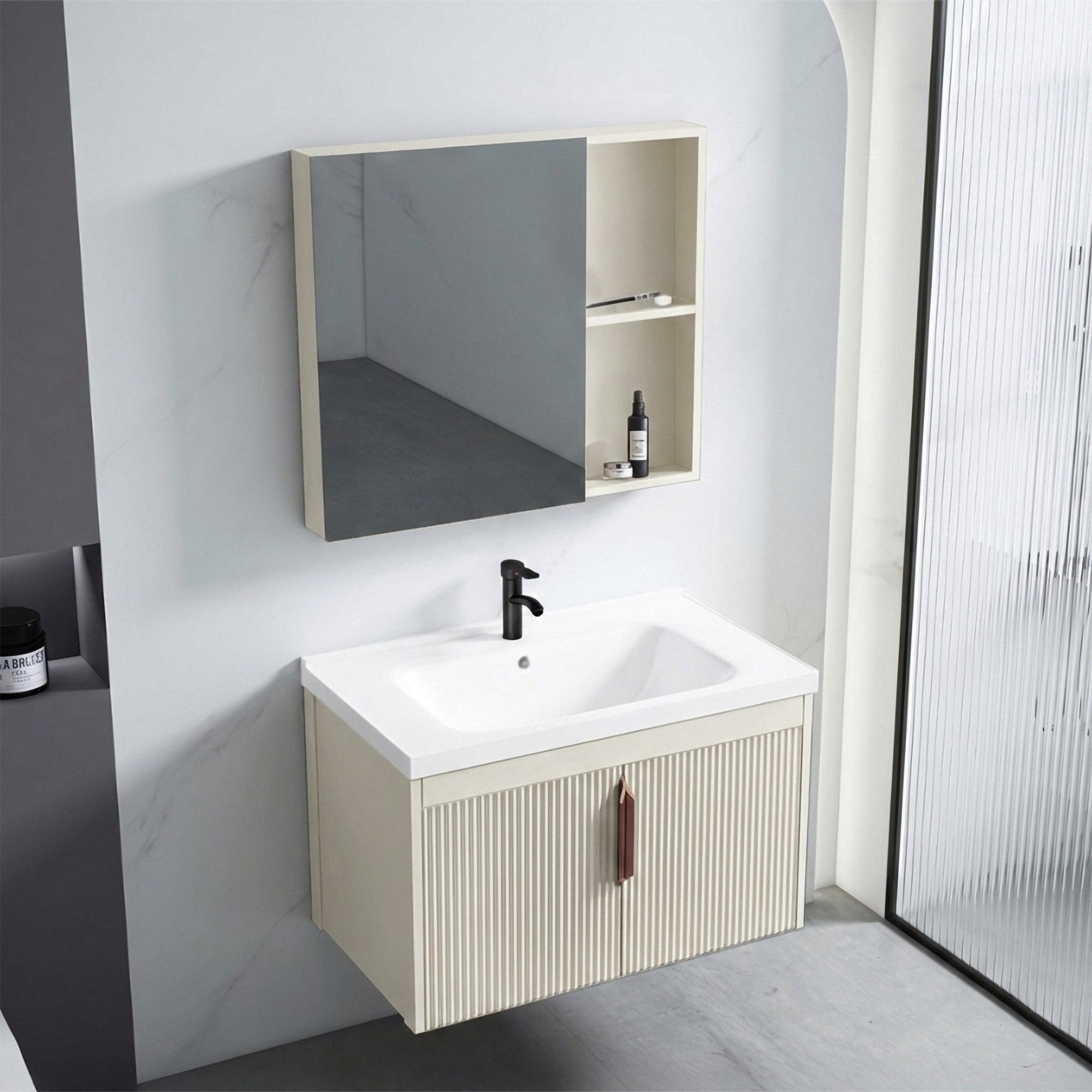 Zestaw mebli łazienkowych z Umywalką Astor 60cm Beżowy  9