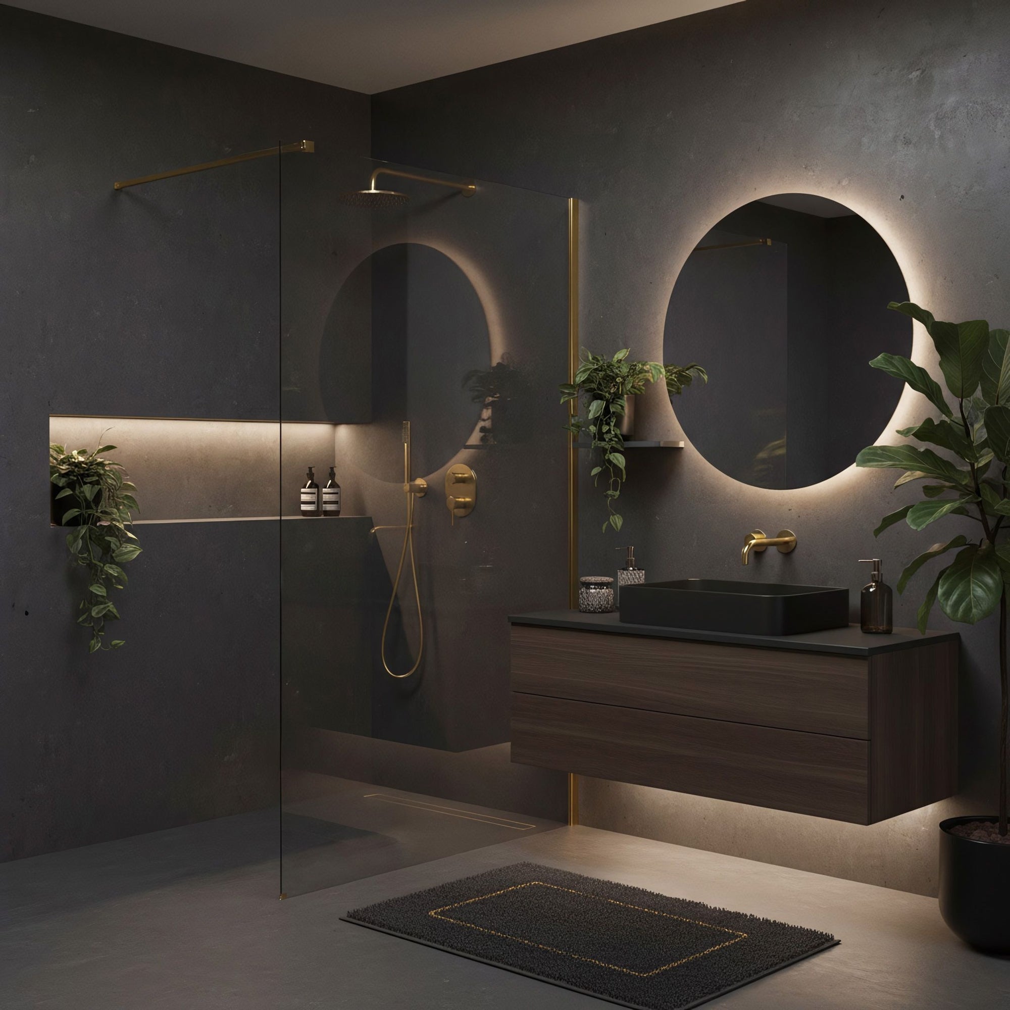 Kabina Prysznicowa Walk-in Rea Flexi Transparent / Brush Gold 110  5