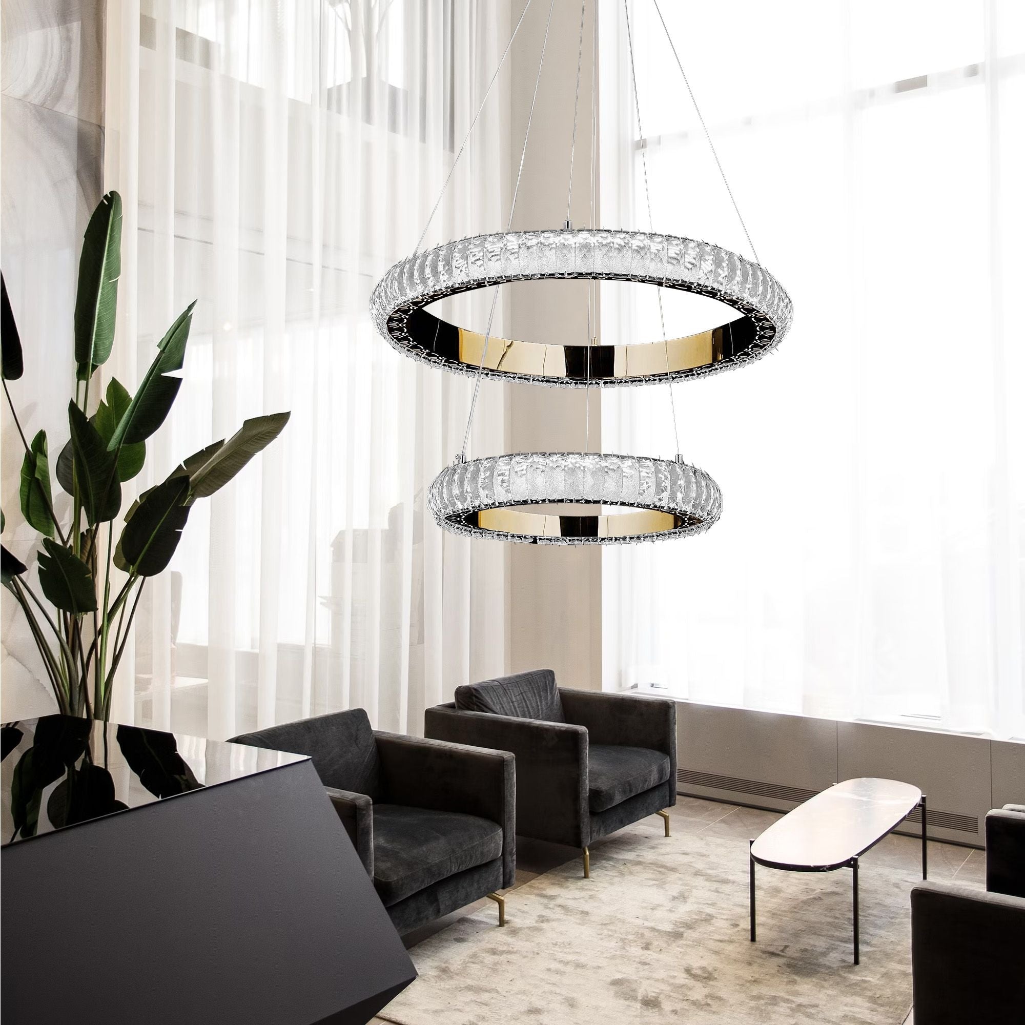 Lampa Wisząca Led G043-2cp Złota  6